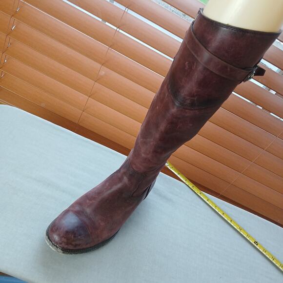 SINGLE LEFT FOOT ONLY Frye Molly Button Tall Boot 10B brown leather zip 1" heel - Picture 6 of 16